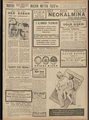  —2 May e z WHURİYET MİDENİZ ebeni MAZON MEYVA TUZU'nu Bayan Leylâ, yazıyor; Cenevre Üniversitesinden mezun ği GRiP NEZLE BA Ş