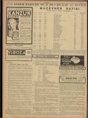  10 CUMHURİYET 6 Mayıs 1938 KESKİN KAŞELERi Siz de bu kremden şaşmayınız! Dosya No. üşütme, grip, nezleye ve ağrılara bire...