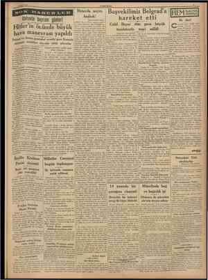  9 Mayıs 1938 CÜMHURtYET SON italyada bayram günleri Hitler'in önünde büyük hava manevrası yapıldı Italyan ve Alman gazeteleri
