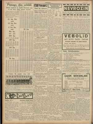  CUMHURİYET 12 Mayıs 1938 Piyango dün çekildi Dünkü keşidenin en büyük ikramiyesi olan 15 bin lirayı 34352 numara kazandı...