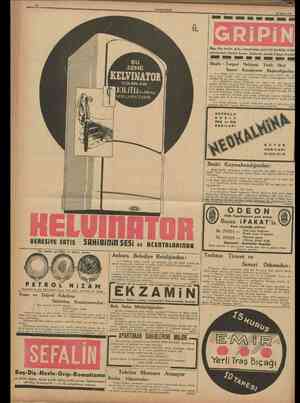  10 CUMHURIYET 18 Mayıs 1938 TU Baş, diş, nezle, grip, romatizma, nevralji, Idrıklık ve bütüıî ağrılarınızi derhal keser....