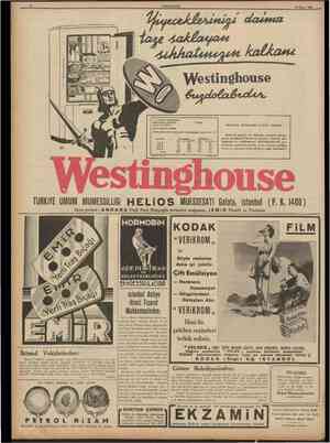  10 CUMHURÎYET 25 Mayıs 1938 daimzt kalkatu Westinghouse U S TREASURY DEFAJtTMtNT PIOCU«tWtNT DIVISION »RANCM OF SUPPLY...
