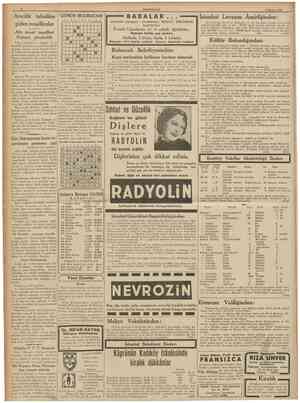  CUMHURIYET 3 Haziran 1938 Arıcılık tahsiline giden muallimler Altı ziraat muallimi Peşteye gönderildi GUNUN BULMACASI 1 2 3 1