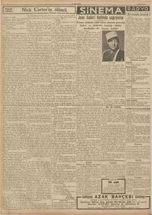  CUMHURI*İ!/r 11 Haziran 1938 Küçük hikâye I Nick Carter'in ölümii ları, bos konserve kutulan, yağlı paçavralar acılmıştır.