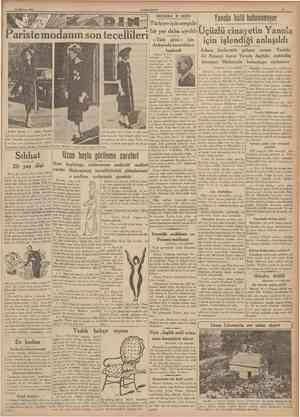 19 Haziran 1938 CUMHURİYET Amerikalılann bir cemilesi Pariste modanın son tecellileri Türkiye için sergide bir yer daha...