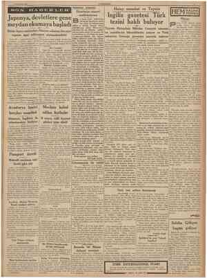  21 Haziran 1938 CUMHURtYET SON HâdiseSer arasında Japonya, devletlere gene meydan okumaya başladı Bütün Japon makamları,...