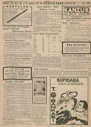  28 Haziran 1938 CUMHURİYET üsütmenın. Grip. Nezle, Baş ve Diş ağrılarının kat'î ilâcı K E S K İ N K A Ş E L E R i D i R...