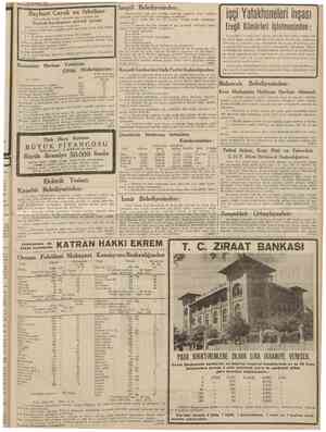  19 Temmuz 1938 CUMHURÎYET 11 Bayburt Coruh un fabrikası Bayburt kasabasının elektrik tesisatı Kapalı zarf usulile münakasaya