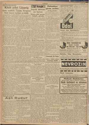  CUMHURIYET 3 Ağustos 1938 LÂYPZİG MEKTUBLARI: Dağcılık klübünün Geniş teşkilâtile Laypzig Avrupanm yaz bayramı kitab....