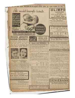  10 CUMHURIYET 3 Birincitesrin 1938 Son çıkan son derece müessir K E S K i N K A Ş E L E R i üşütme, grip, nezleye ve ağrılara