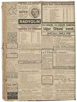  CUMHURIYET 13 Birinciteşrin 1938 GÜNÜN 2 S1 4 5 61 BULMACASI f> « 1 9 10 11 1 IB| IB| 1 |S5| I I I |a| •1 1 1 1 1 1 1 ıa B|