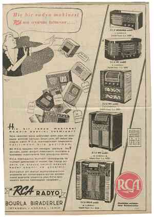  12 CUMHURİYET 16 Birincikânun 1938 Hiç bir radyo nın ayarını makinesi tutmıyor.... R C A NİAGARA 5 LAMBALP taksitli Fiyat j