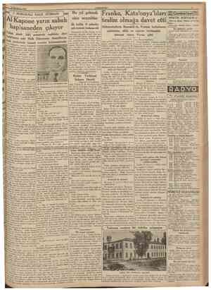  18 İkincikânun 1939 CUMHURİYET 1 NUMARALI HALK DÜŞMANI Al Kapone yarın sabah hapisaneden çıkıyor Fakat şimdi 3563 numaralı