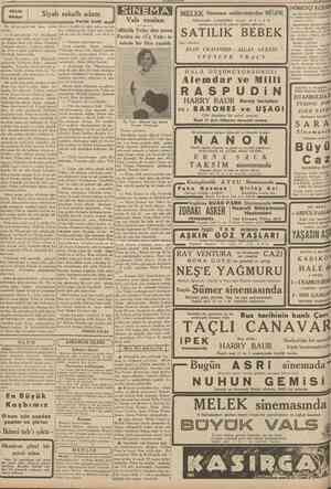  CUMHURIYET 26 Şubat 1939 Siyah sakallı adam Peride Celfll SiNEMA Vals modası «Büyük Vals» den sonra Pariste de «Uç Vals»...