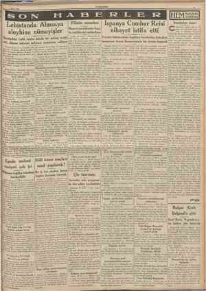  1 Mart 1939 CUMHUBlYET HEM Lehistanda Almanya aleyhine nümayişler Danzigdeki Lehli talebe büyük bir miting tertib etti, Alman