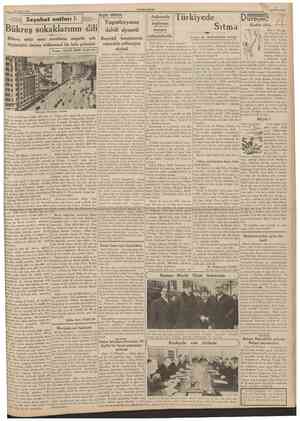  13 Mart 1939 CUMRURİYET Seyahal notları II Be.grao meklubları Bükreş sokaklannın cîili Bükreş sekiz sene evvelisine nispetle