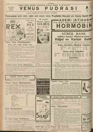  10 CUMHURÎYET 14 Mart 1939 Meşhur Alman güzellik mütehassısı Profesör Doktor tarafından formülü yapılan Terkibi aitın kremlı