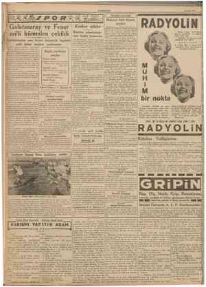  CUMHURÎYET 19 Mart 1939 C Kitablar arasmda Galatasaray ve Fener millî kümeden çekildi Kuiüblerimizin yeni kararı karşısmda