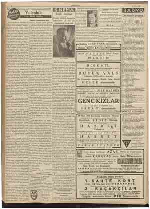  CUMHURtYET 27 Mart 1939 AtACAK Yolculuk HAMDI VAROCLU SîNEMA Emil Janings Alman aktörü sinemaya intisabmm 25 inci yıl...