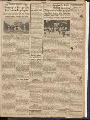  27 Mart 1939 CTJMHURÎVET Seyahat notları:4i'i Bükreş'te bir çocuk hastanesinde çalışma Şehrin muhtelif semtlerinde beş tane