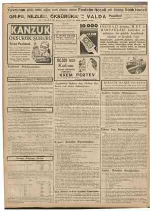  10 CUMHURIYET 28 Mart 1939 Y a v r u n u n giiıbüz, lambul. sağlam, neşeli olmasını istersen F o s f a t i n N e c a t i...