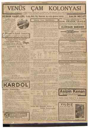  31 Mart 1939 CUMTTURÎYET VENÜS ÇAM OTOMOBİL ve MAKİNİST OKULU Taksim Stadyom. Telefon 42508 ŞOFÖRLERE: Yeni ders devresi 10
