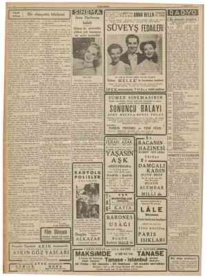  CUMHURtYET 5 Nisan 1939 Küçük hikâye Bir cinayetin hikâyesi SîNEMA Jean Harlovun halefi Sidney de müteveffa yıldıza çok...