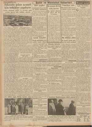 CUMHURİYET 14 Nisan 1939 ADANA MEKTUBLARI: Adanada şeker sanayii için tetkikler yapılıyor Pamuk zîraatinde çalışan ve...