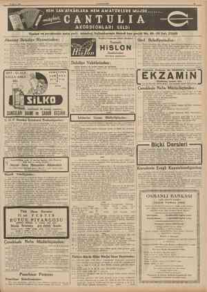  8 Mayıs l!)39 CIJMHUKIYET HEM SAN ATKARLARA HEM AMATÖRLERE MüJDE . . . . . . . AKORDEÖNLARI GELDİ Toptan ve perakende satış