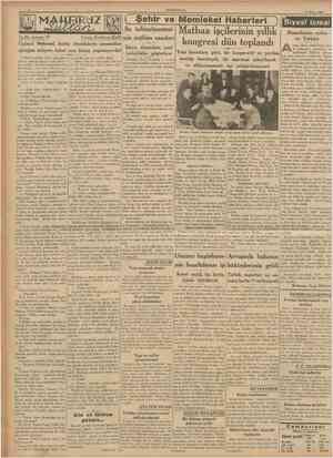  CUMHURIYET 15 Mayıs 1939 FÎRUZ Tarihî roman; 23 vrupa büyük devîetlerinin başında bulunanlar arasındaki sözmübarezesi...