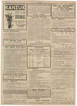  28 Mayıs 1939 CUMHURÎYET 11 | GÜNÜN EN MÜHİM KİTABLARI HÜSEYİN CAHİD YALÇIN: Cihan Harbinin Şarka aid kaynaklan, 75 Kr. FAİK