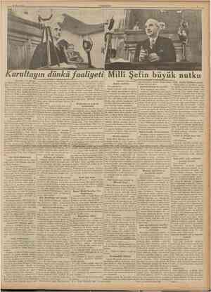  30 Mayıs 1939 CUMHURÎYET Kurultayın dünkü faaliyeti Millî Şefin büyük nutku [Baştarafı 1 ind sahtfede] de Meclis önünde başta