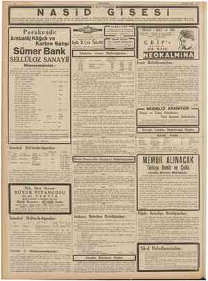  10 CUMHURlYET 30 Mayıs 1939 T. H. K. Piyangosu Sevimli san'atkâr Naşid, daha ilk ayda sattığı biletlere büyük ikramiye ve...
