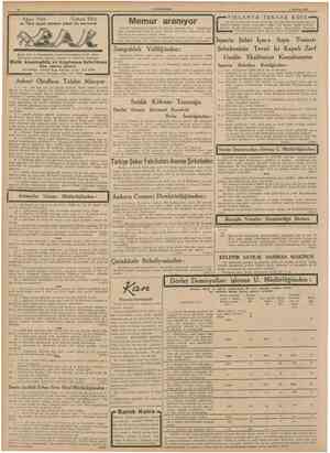  10 CUMHURİYET 1 Haziran 1939 Ağacı Türk Tutkalı Türk ve Türk işçisi elinden çıkan Uç karıncalı Memur aranıyor İstanbul...