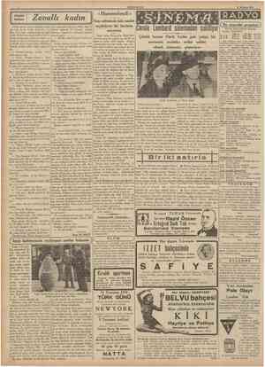  CTJMHURİYET 17 Haziran 1939 Zavall «Hanımef endi» Son nefesinde bile asalet sayıklıyan bir kadının macerası RADYO Garole...