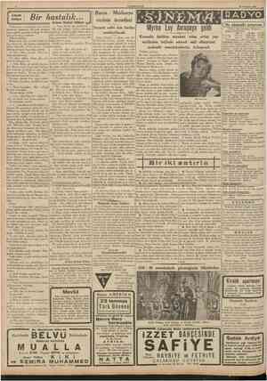  CUMHURÎYET 24 Haziran 1939 Bir hastahk... : Orhan Rahmi Gökçe Bursa Mudanya otobüs ücretleri = R A D VO Myrna Loy Avrupaya