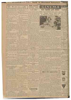  CT7MHURÎYET 14 Temmuz 1939 Küçük hikâye Bir genc kızın sevgilisi Bernard Gervaise'den Satie meselesi Duruşmaya tatilden evvel