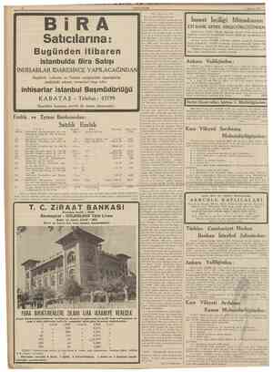  10 1 Ağustos 1939 Bugünden itibaren istanbulda Bira Satışı İNHİSARLAR İDARESİNCE YAPILACAĞINDANİ Bayilerle Lokanta ve Gazino