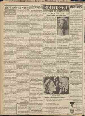  CUMHURİXET 4 Ağustos 1933 Iki giinlük hikâye «Kaybettiğin şeu» Etienne Anth6rieu' den I Mekteblere gırme şartları RADYO...