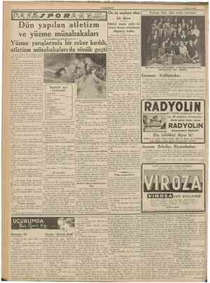  CUMBTTRtYET On üç suçlusu olan r bir dava 6 Aeustos 1939 Kadırga biçki dîkiş yurdu mezunları Dün yapılan atletizm ve yüzme