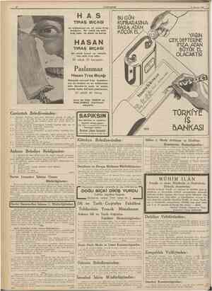  10 CTTIvrRlTRtYET 15 Ağustos 1939 TIRAŞ BIÇAGI en mükemmel ve en ucuz tıraş bıçağıdır. Bir adedi 2 5 defa traş eder. i o...