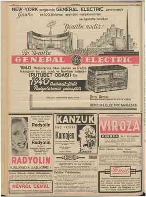  12 YET 20 Âğustos 1939 NEV/YORK sergisinde GENERAL ELECTRIC pavyonunda Çoiüfkn ye 100 bînlerce seyircîyrmeraklandıran ve...