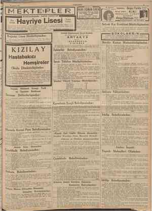  ' 25 Ağustos 1939 CUIVlHUKIVcri' 11 KT DP L E R Kız Erkek Ana, İlk, Orta ve Lise smıflarma talebe kaydına başlanmıştır....