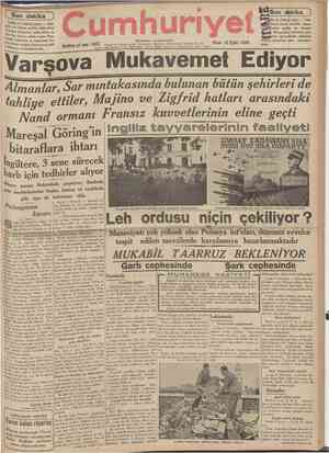  CUMHUBÎYET 10 Eylul 1939 TAR1HI • ROMAN | Buhara Güneşi Yazan: ORHAN RAHMt ( Şehîr ve Memleket Haberleri ) Siyasî icmal...