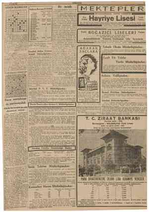  28 Eylul 1939 *fT^wr¥TTTlT^H ÜNÜ GÜNÜN BULMACASI 1 2 8 4 f Cumhuriyet gazetesinin 27 eylul 939 tarihli nüshasmın altıncı...