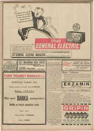  8 CTJMHURIYET 19 îkincitcşrin 1939 m NEWYORK BELEDİYE elektrik idaresi birinc! sınıf muhtelif marka radyoları arasında fenni