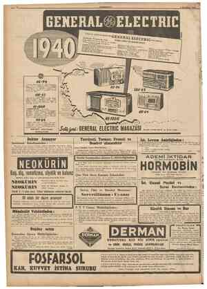  CUMHURIYET .. •>^« a 7 lâmbalı 1940 modelı Bu model, başkâ r«dyoların 9 ilâ 10 lambâlanna faıktır Günduz Amerikayı alır...