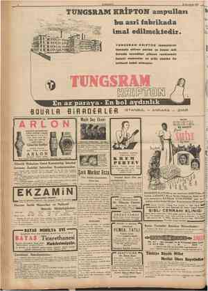  8 CUMHURİYET 20 İkincikânan 1940 TUNGSRAM KRIPTON ampullan bu asrî fabrikada imal edilmektedir • TUNGSRAM KRIPTON parlak...