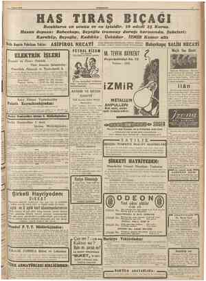  8 Şubat 1940 CUMHURİYET Btçaklartn en ucuzu ve en iyisidir. 10 adedi 25 Kuruş. Hasan deposu: Bahçehapı, Beyoğlu tramvay...