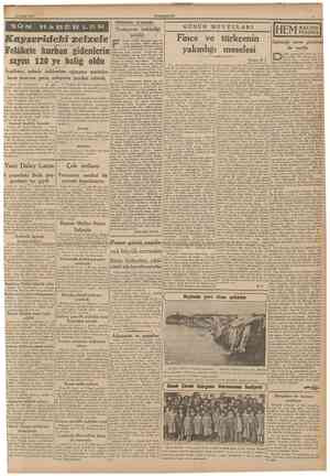  23 Şubat 1940 CUMHURİYET Kâdiseler arasında Kayserideki xelzele F Felâkete kurban gidenfierın sayısı 120 ye baliğ oldu...
